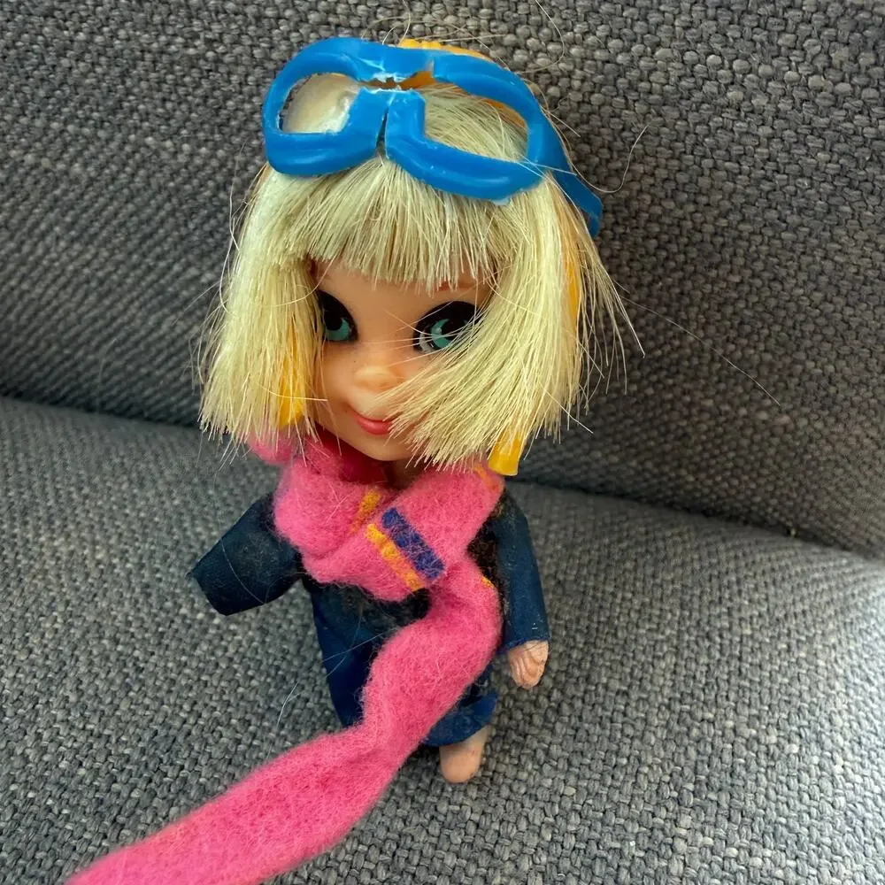 Vintage Liddle Kiddles Windy Fliddle Doll, Clothes, Airplane 1960s